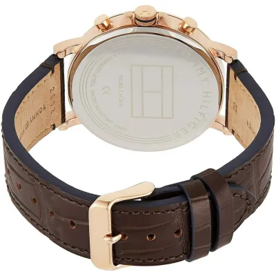 Tommy Hilfiger Brown Leather Men's Multi-function Watch